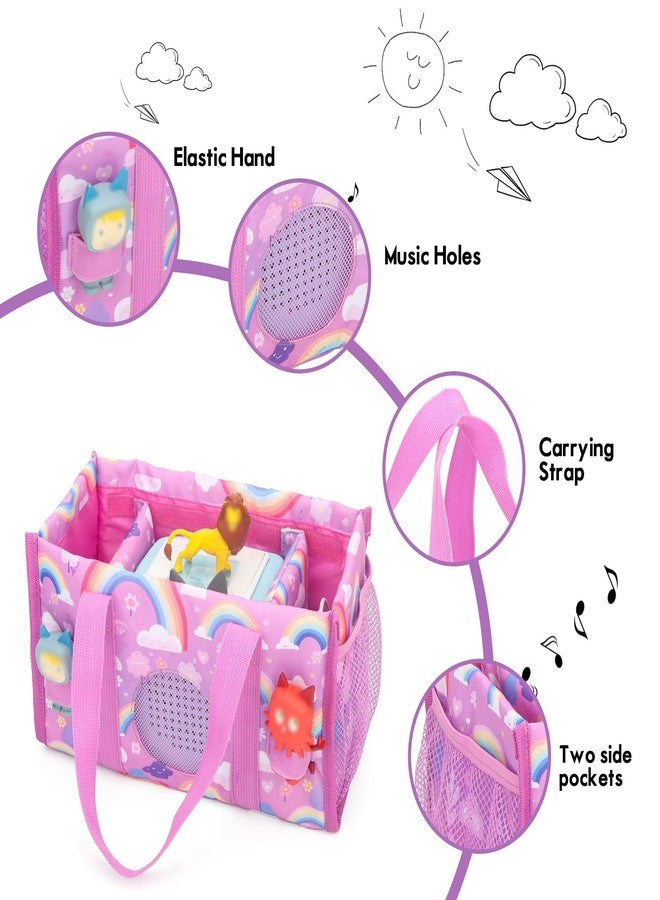 Taladad for Tonies Carrying Case, Toniebox 2/1,Carrying Bag for Toniebox, Tonie Figures Characters, Headphones and Charging Station, Travel Storage Bag with Handle (Rainbow) - Image 3